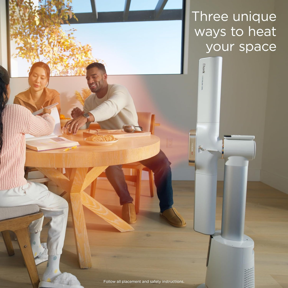 Shark TurboBlade Cool + Heat 2-in-1 Bladeless Tower Fan & Space Heater Year-Round Indoor Use, White - Certified Refurbished