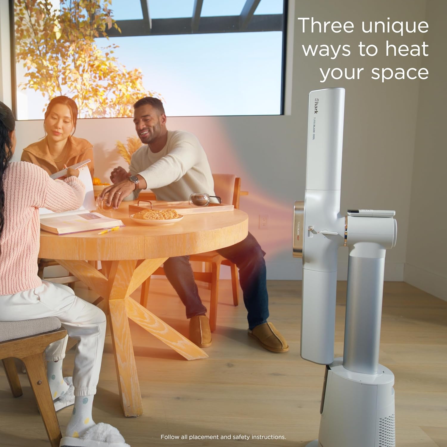 Shark TurboBlade Cool + Heat 2-in-1 Bladeless Tower Fan & Space Heater Year-Round Indoor Use, White - Certified Refurbished