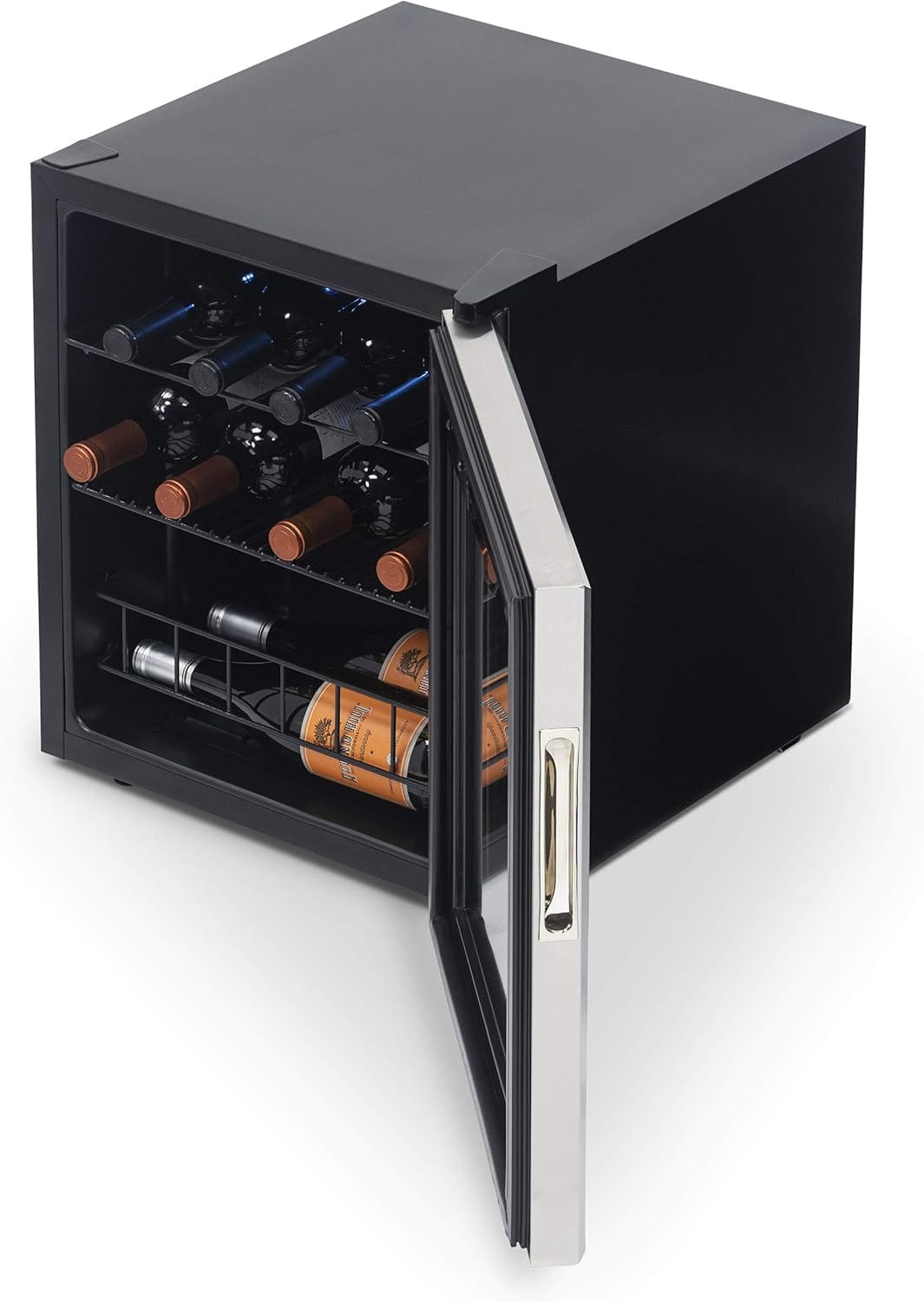 Newair Freestanding Wine Fridge with Digital Thermostat, 16 Bottles, Stainless Steel - Certified Refurbished
