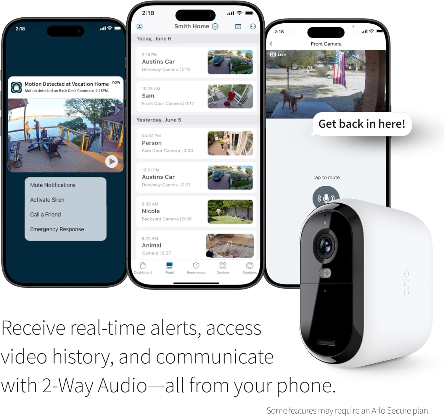 Arlo Essential 2nd Gen 2K XL Single Cam, White - Certified Refurbished