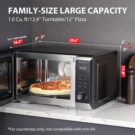 Toshiba 1.0 cu. ft. 7-in-1 OptiChef Countertop Microwave Oven Air Fryer Combo, 1000W, Black - Certified Refurbished