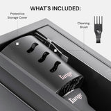 L'ange Hair Le Volume 2-in-1 Titanium Blow Dryer Brush, 75mm Oval Barrel, for Smooth, Frizz-Free Styling on All Hair Types, Black