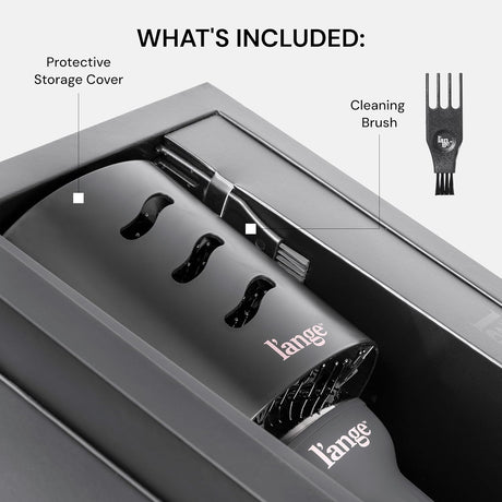 L'ange Hair Le Volume 2-in-1 Titanium Blow Dryer Brush, 75mm Oval Barrel, for Smooth, Frizz-Free Styling on All Hair Types, Black