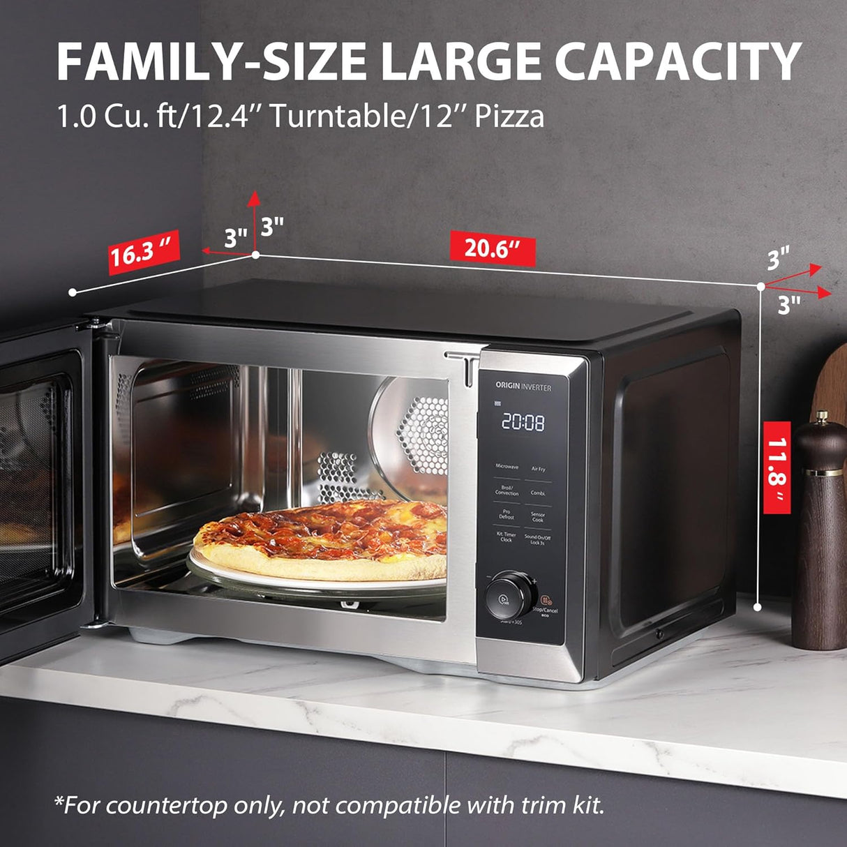 Toshiba 1.0 cu. ft. 7-in-1 Countertop Microwave Oven Air Fryer Combo, 1000W, Stainless Steel - Certified Refurbished