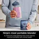 Ninja Blast Max Personal Cordless Blender for Smoothies, Blend, Ice Crush, 22 oz. Twist & Go Vessel, Cherry - Certified Refurbished