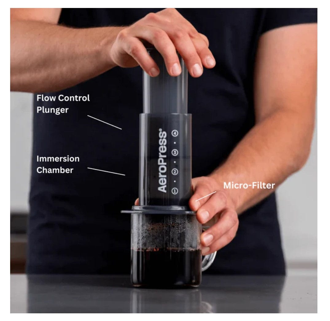 AeroPress The Original 3-in-1 Coffee + Espresso-Style, Barista Level Portable/Travel Coffee Maker, Black