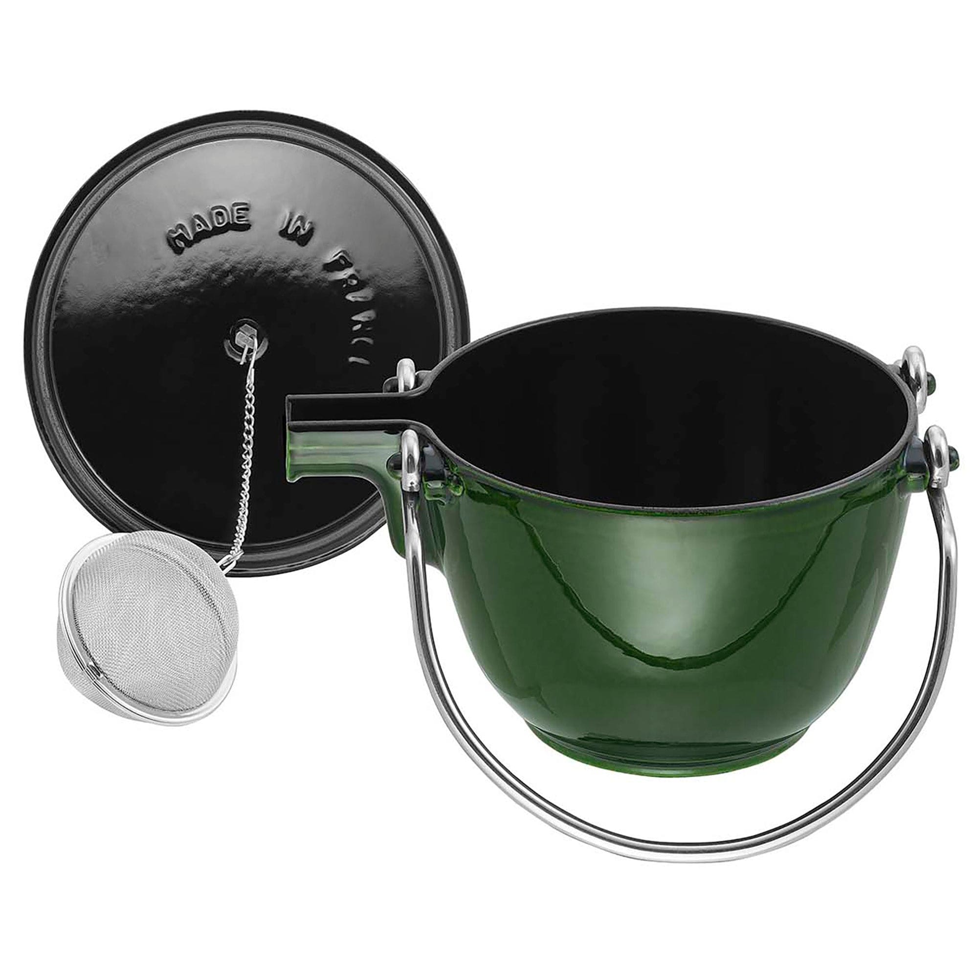 Staub Cast Iron 1-qt Round Tea Kettle - Basil