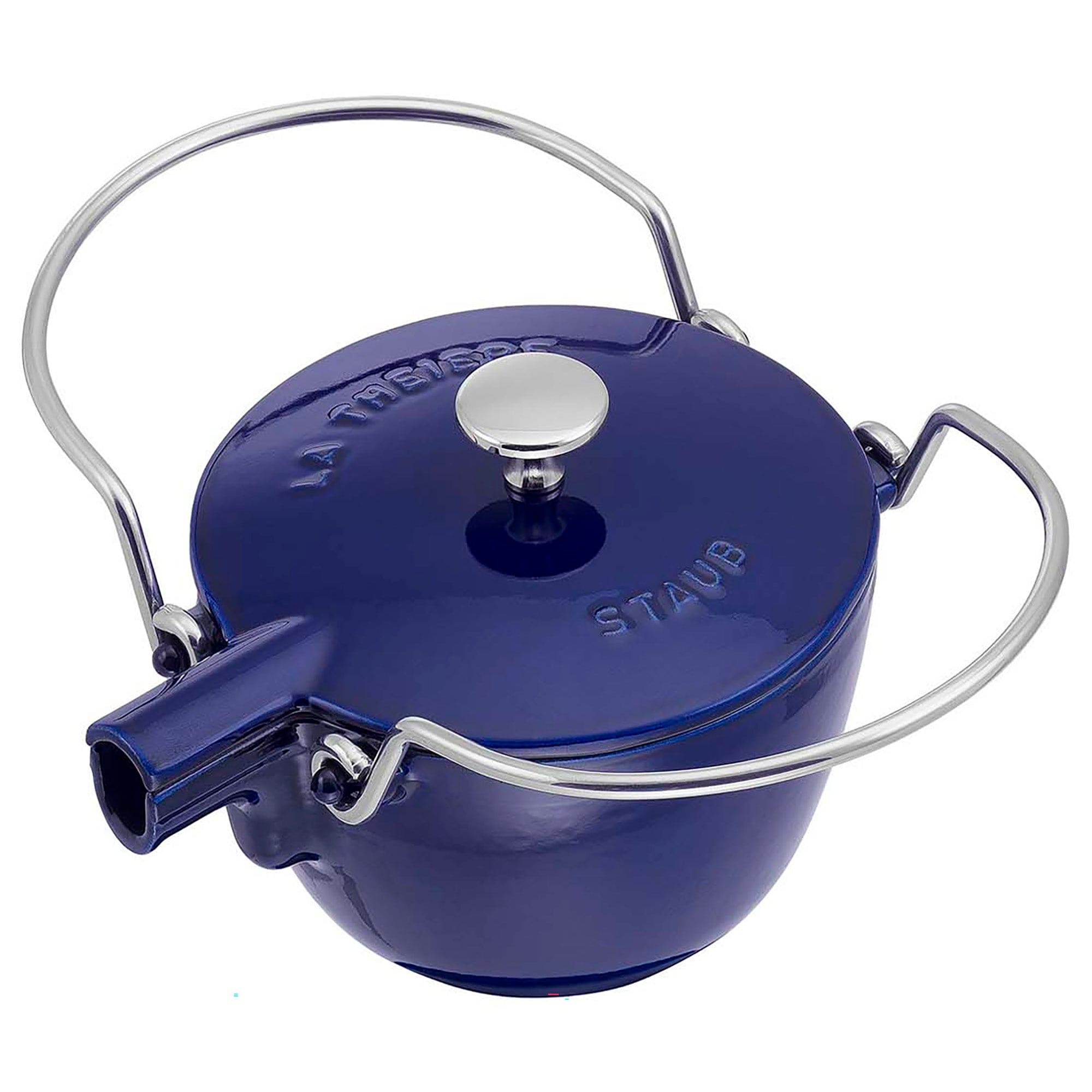 Staub Cast Iron 1-qt Round Tea Kettle - Dark Blue