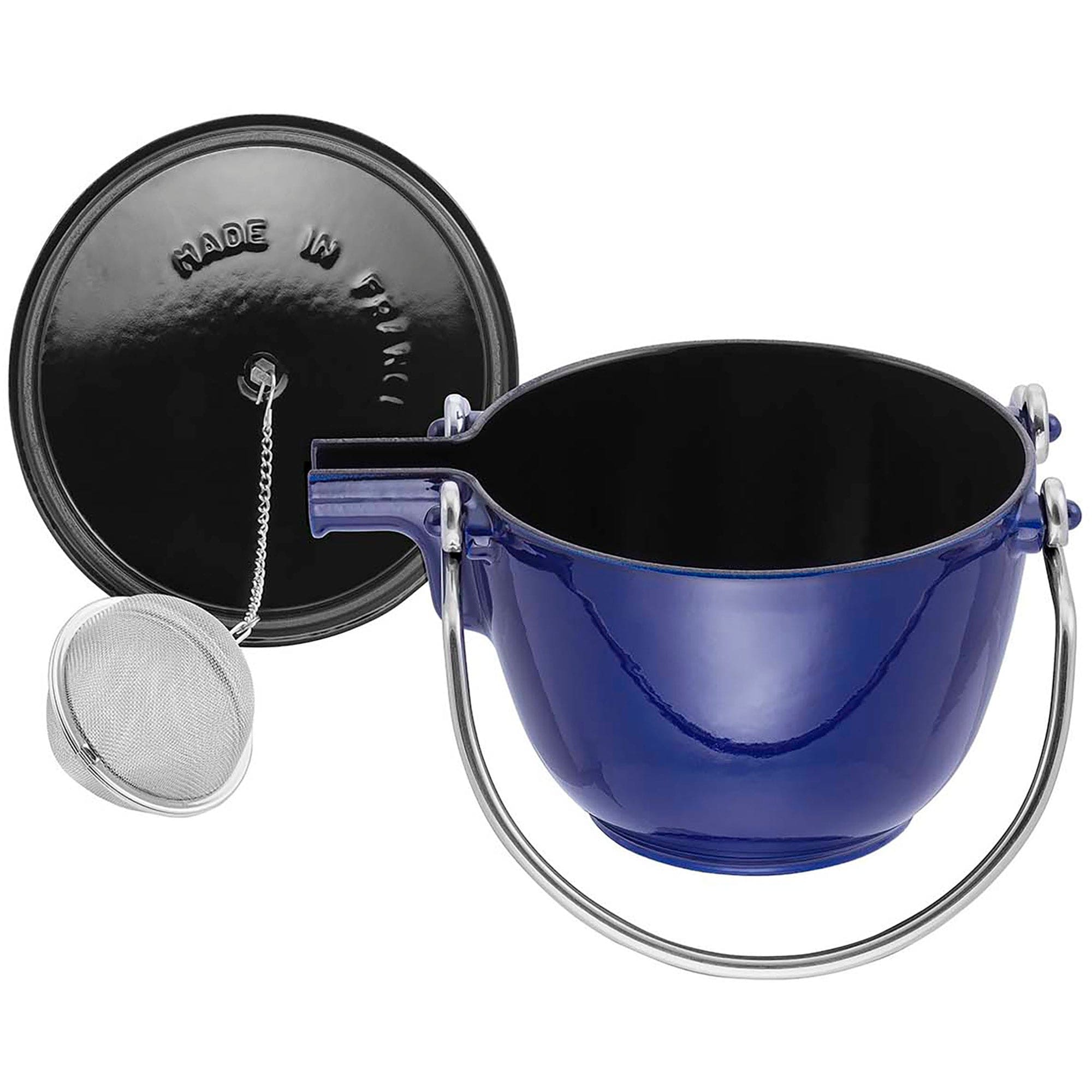 Staub Cast Iron 1-qt Round Tea Kettle - Dark Blue