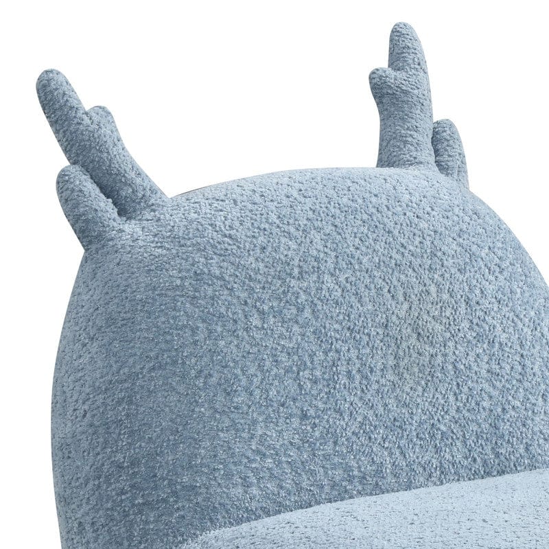 Willow & Hearth Weston 21.5"W Blue Chenille Deer-Shaped Kids Chair