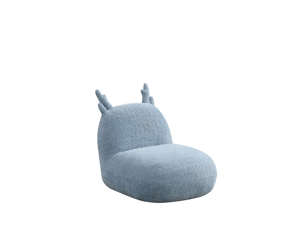 Willow & Hearth Weston 21.5"W Blue Chenille Deer-Shaped Kids Chair