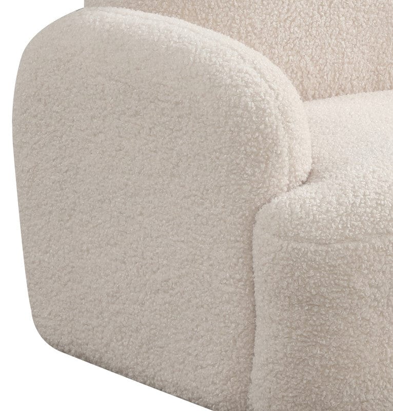 Willow & Hearth Raelynn 25.5"W Beige Sherpa Bear-Shaped Kids Armchair