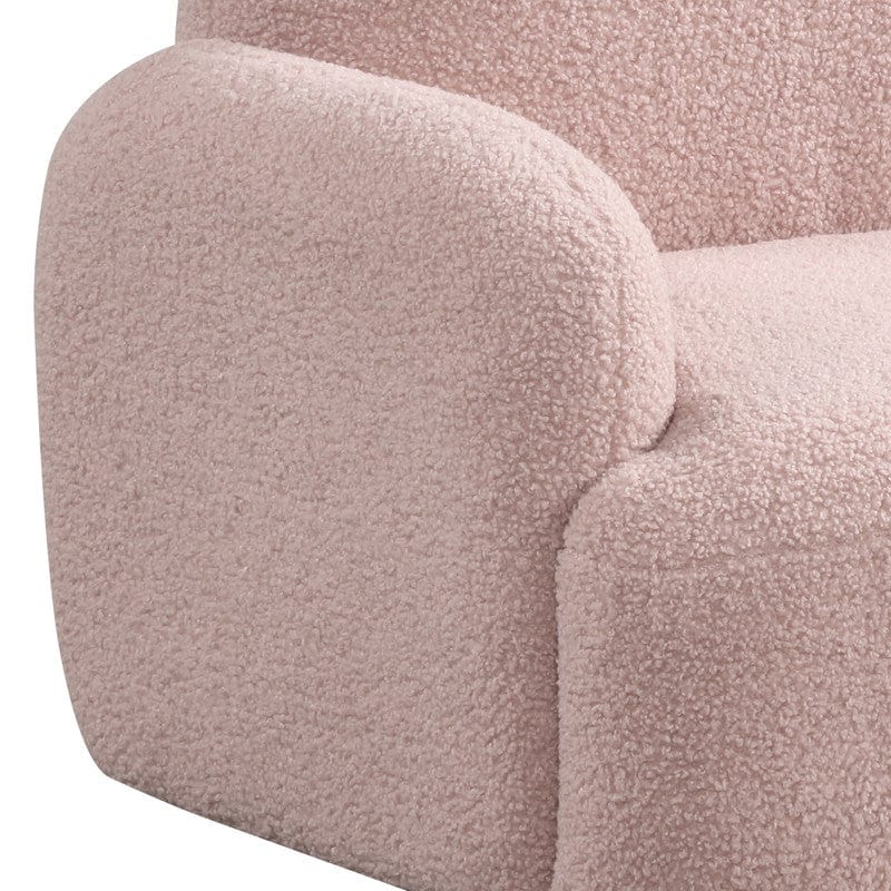 Willow & Hearth Raelynn 25.5"W Pink Sherpa Bear-Shaped Kids Armchair