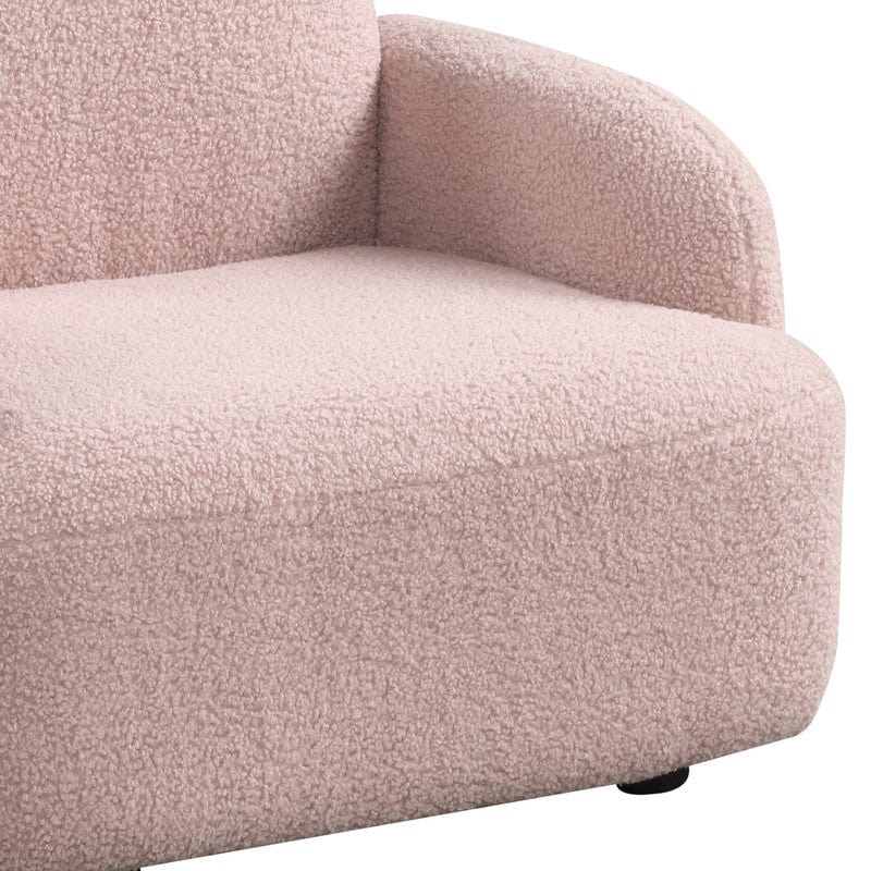 Willow & Hearth Raelynn 25.5"W Pink Sherpa Bear-Shaped Kids Armchair