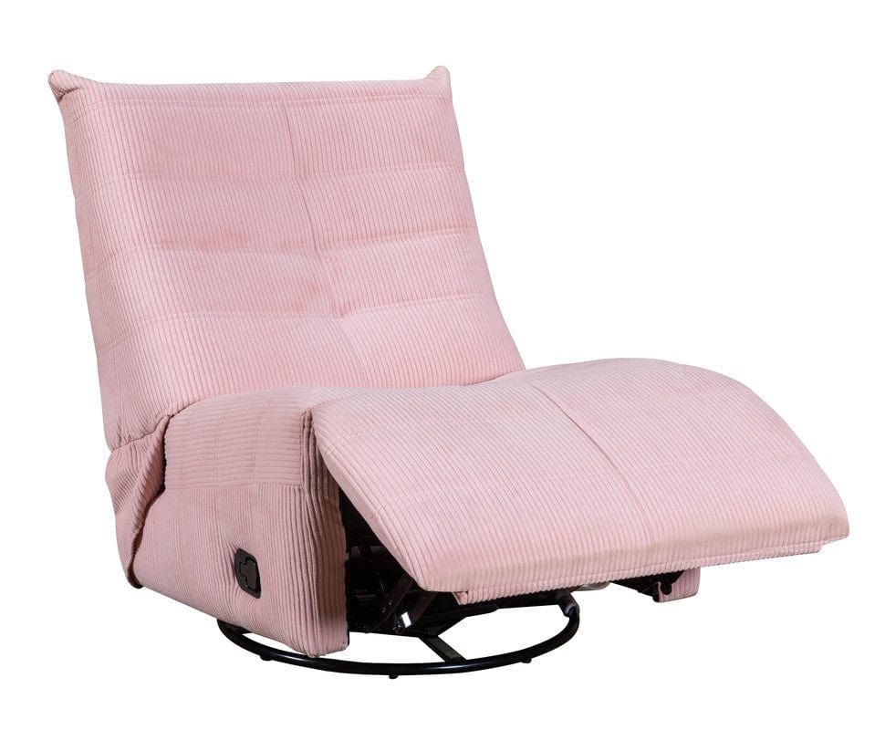 Willow & Hearth Georgena 31"W Pink Corduroy Swivel Glider Recliner