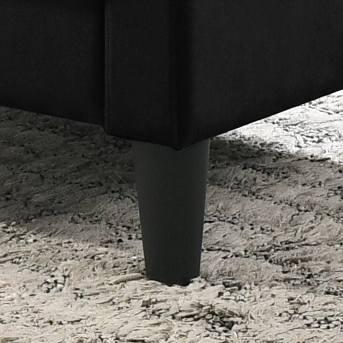 Willow & Hearth Hale 27.5"W Black Velvet Accent Armchair with Tufting