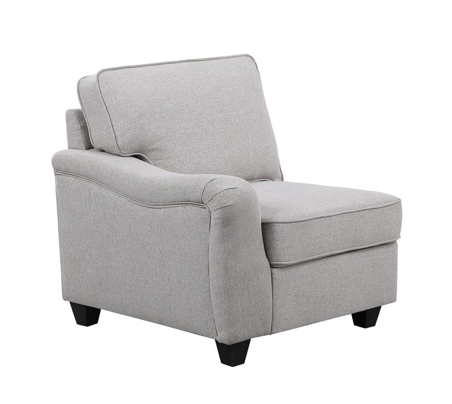 Willow & Hearth Leo 125"W Light Gray Linen 8Pc Modular L-Shape Sectional Sofa and Ottoman