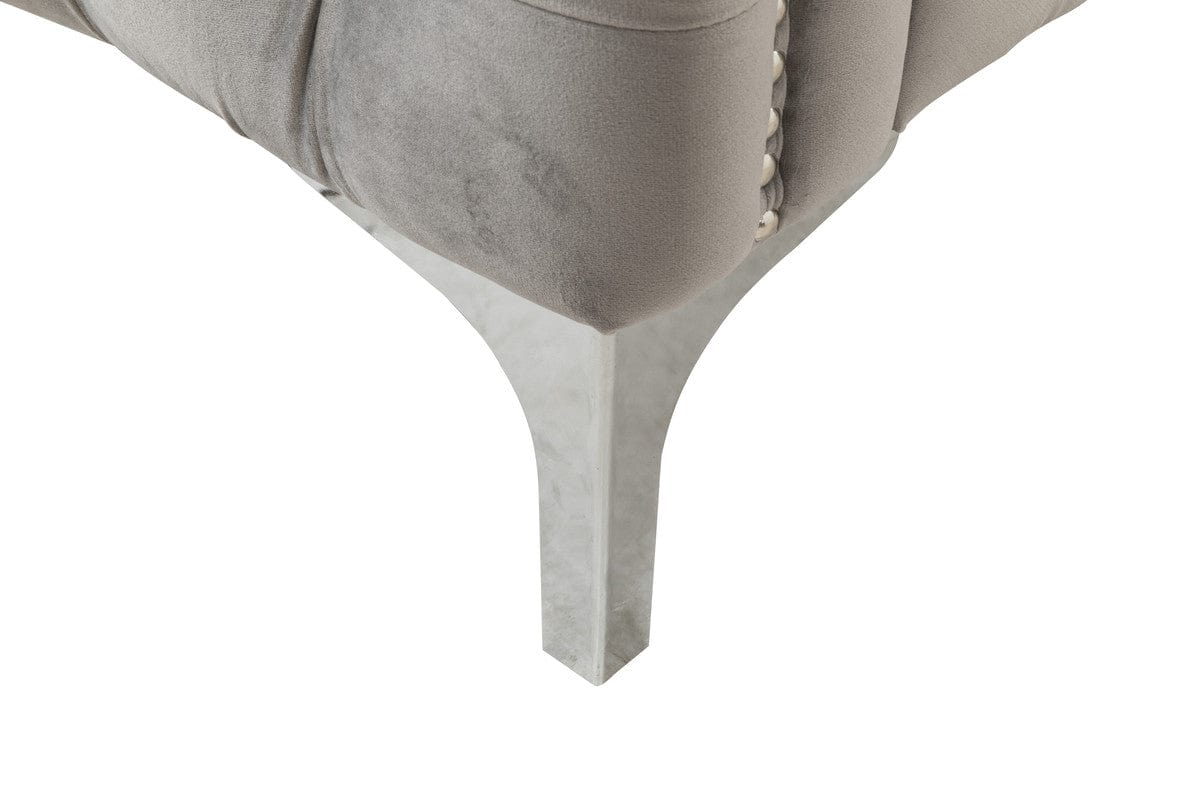 Willow & Hearth Bayberry 53"W Gray Velvet Loveseat with 2 Pillows