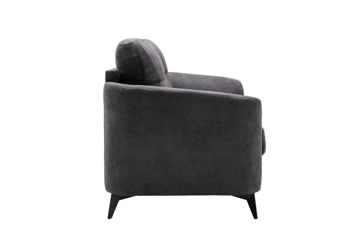 Willow & Hearth Callie 60"W Gray Woven Fabric Loveseat