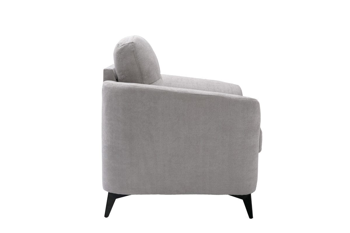 Willow & Hearth Callie 39"W Light Gray Woven Fabric Chair