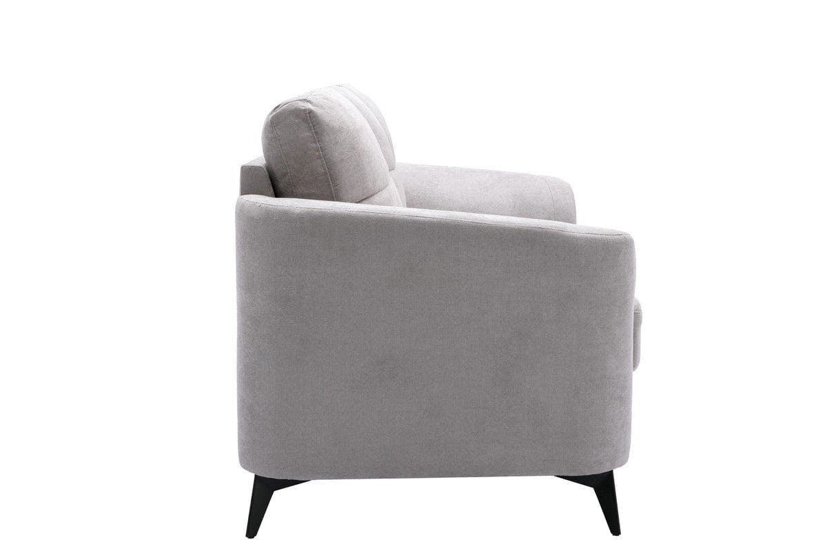 Willow & Hearth Callie 60"W Light Gray Woven Fabric Loveseat