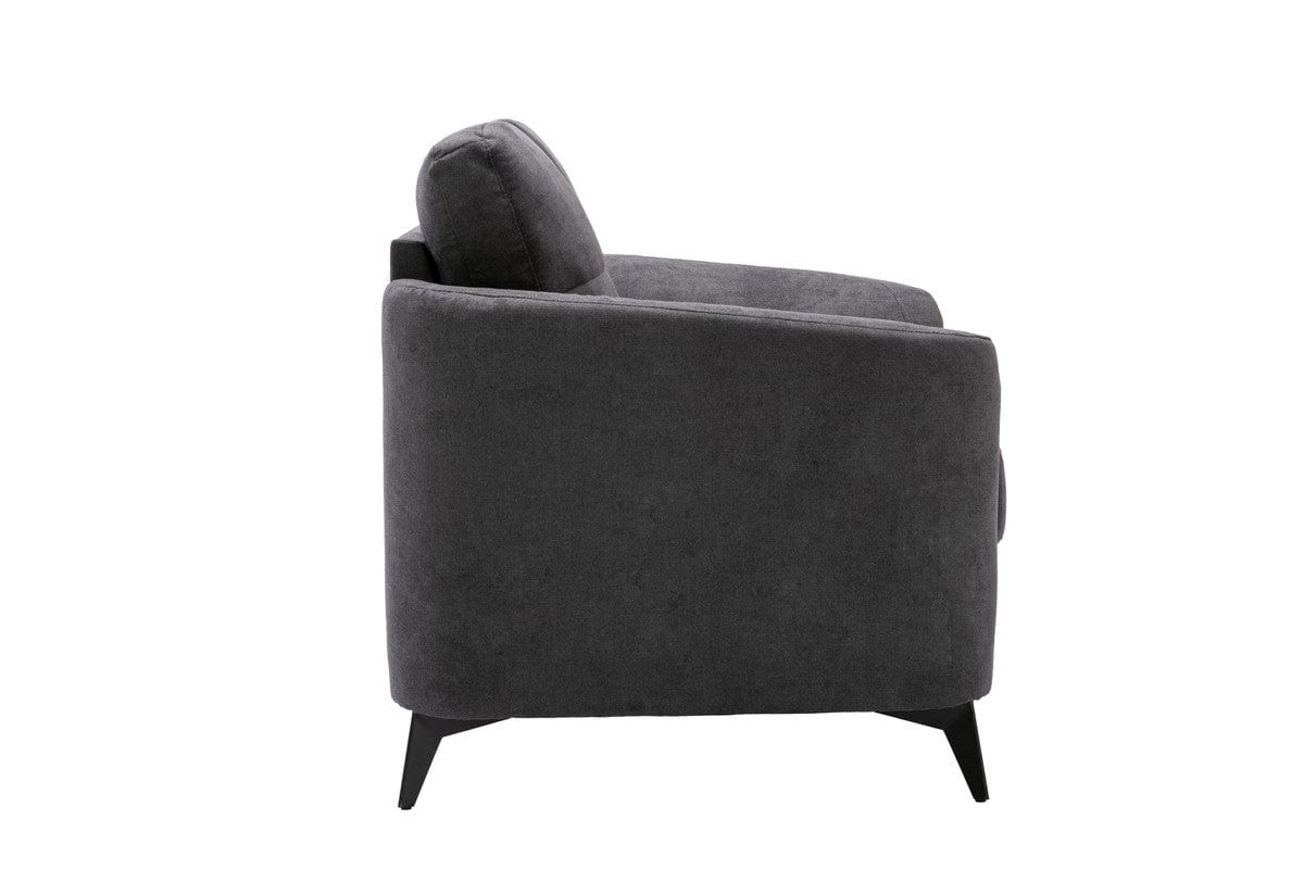 Willow & Hearth Callie 39"W Gray Woven Fabric Chair