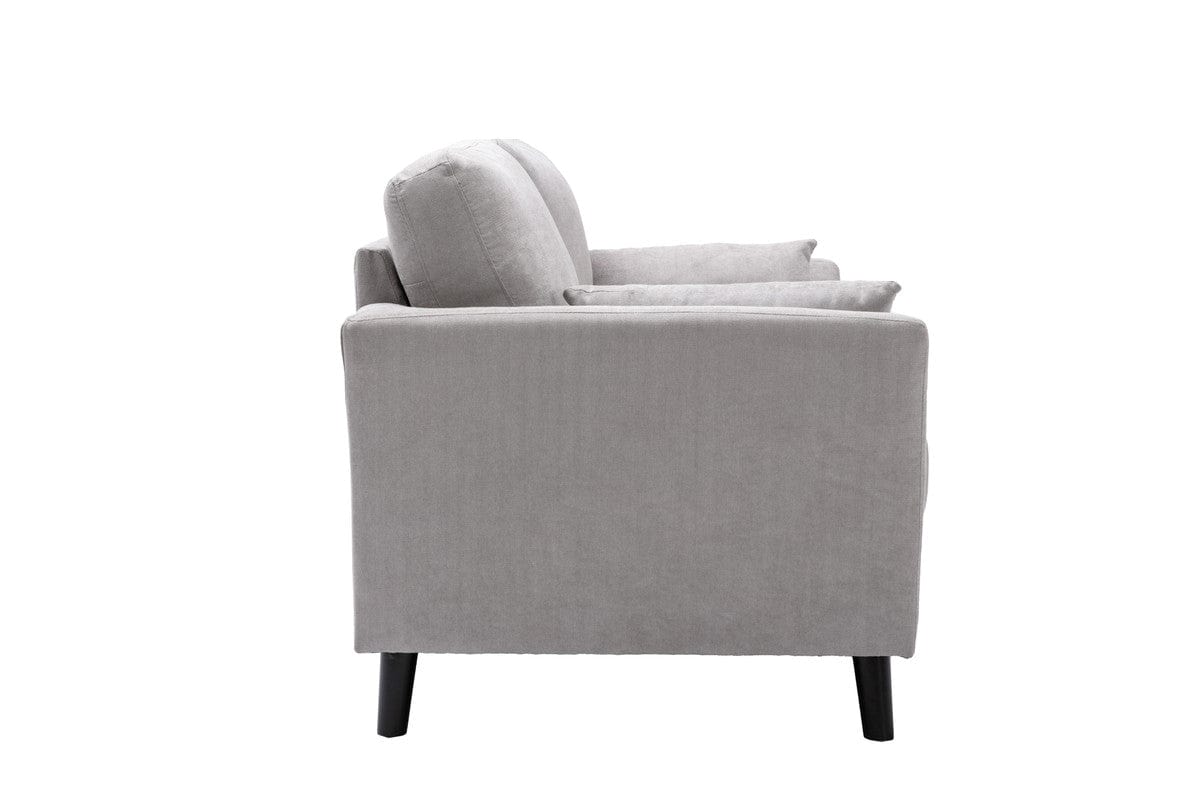 Willow & Hearth Damian 57"W Light Gray Woven Fabric Loveseat