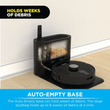 iHome AutoVac Nova S1 Pro Self Empty Robot Vacuum, LIDAR Mapping, 150 Min Runtime, Black