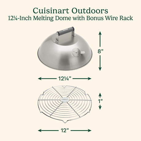 Cuisinart 12.25" Melting Dome with Bonus Wire Rack for Cooking Versatility