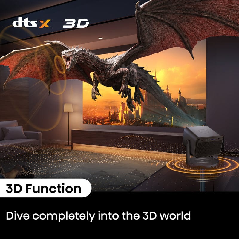 Hisense C2 4K Triple Laser Smart Mini Projector, Black - Certified Refurbished