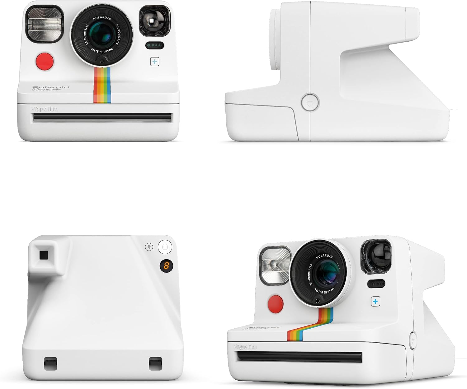 Polaroid 9062 Now+ Bluetooth Connected I-Type Instant Film Camera with Bonus Lens Filter Set, White