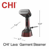 CHI LAVA Ceramic Plate Garment Steamer for Clothes with Fabric Brush, Red - Certified Refurbished
