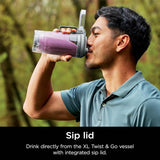 Ninja Blast Max Personal Cordless Blender for Smoothies, Blend, Ice Crush, 22 oz. Twist & Go Vessel, Silver - Certified Refurbished