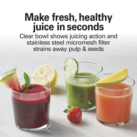 Hamilton Beach Easy Clean Juicer, Juice Extractor, Big Mouth Chute - Certified Refurbished