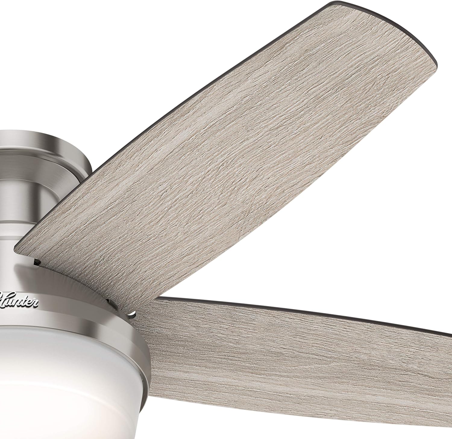 Hunter Fan 48 Inch Low Profile Ceiling Fan with LED Light Kit and Remote Control, Brushed Nickel - Certified Refurbished