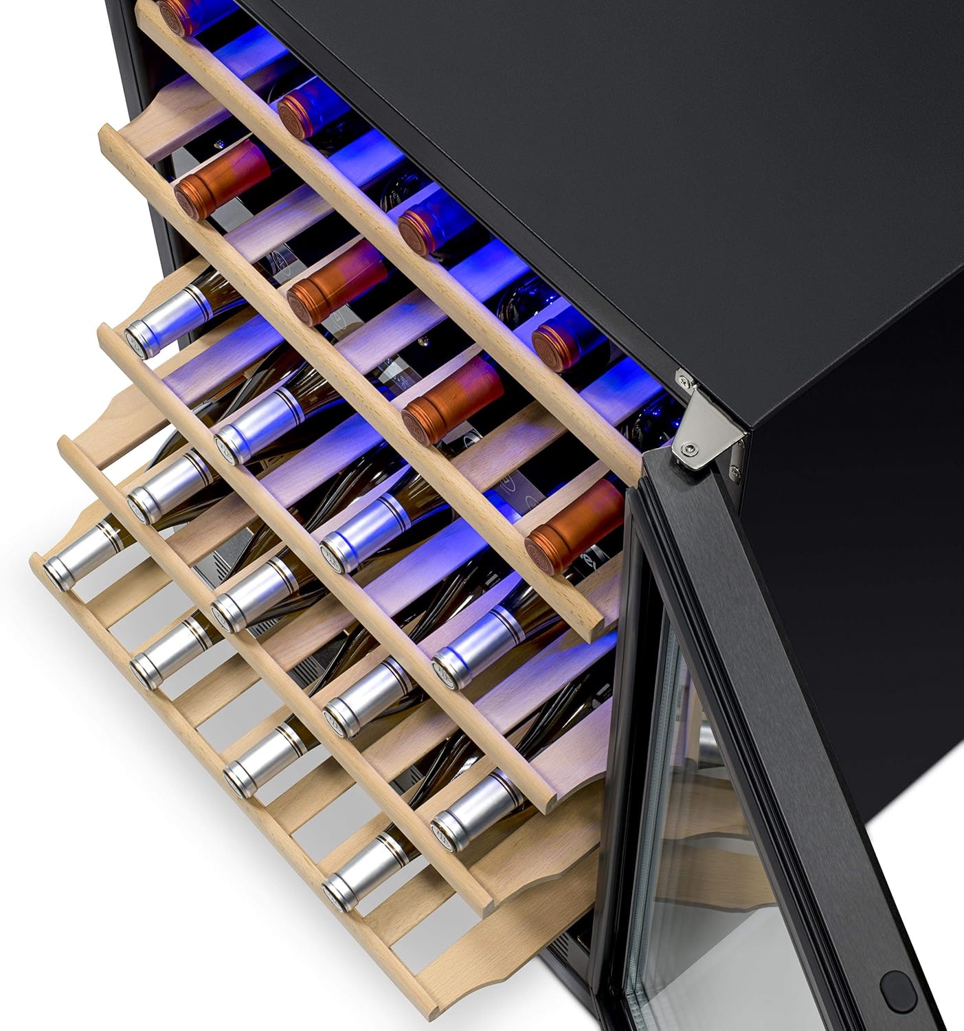 Newair 24" Built-in Dual Zone Wine Fridge, 46 Bottles, Black - Certified Refurbished