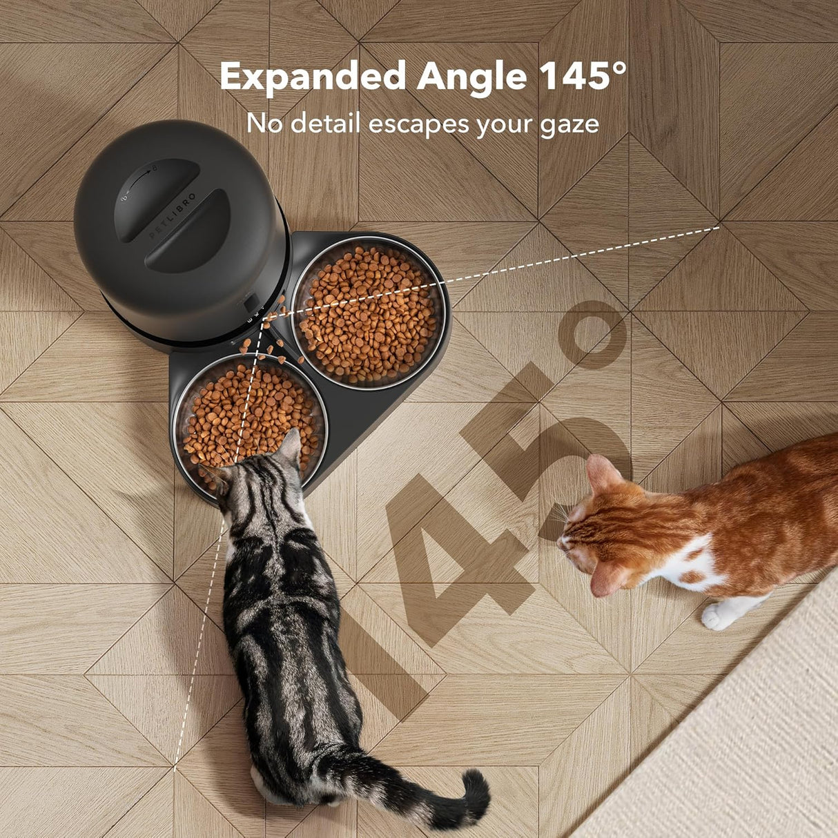 Petlibro Automatic Pet Feeder with Camera for Two Pets, 1080P HD Video with Night Vision, 5G Wi-Fi, 2-Way Audio - Certified Refurbished