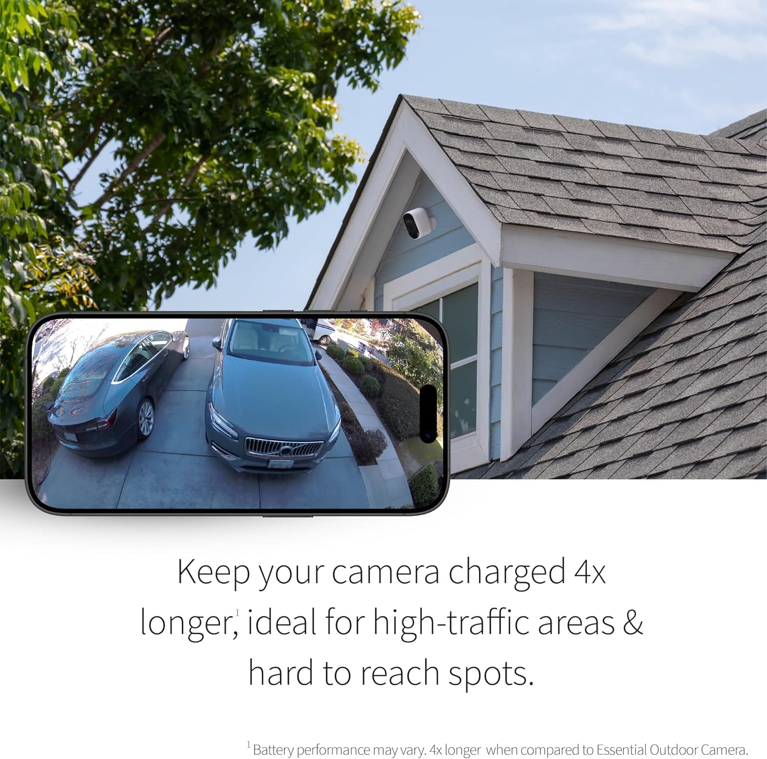 Arlo Essential 2nd Gen 2K XL Single Cam, White - Certified Refurbished