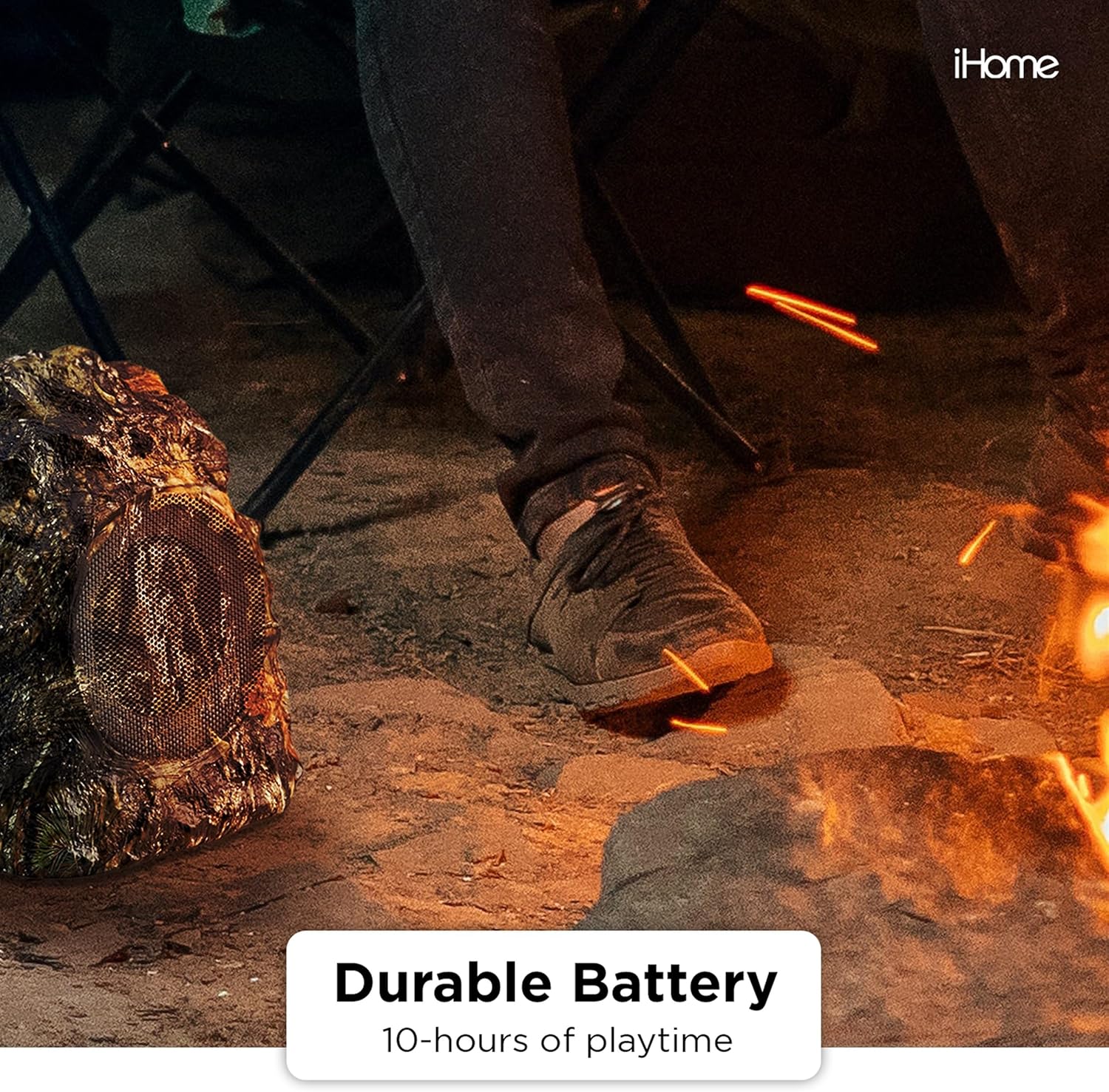 iHome Outdoor Rock Wireless Bluetooth, IPX5 Waterproof Speakers, Pair, Moss Oak / Camo