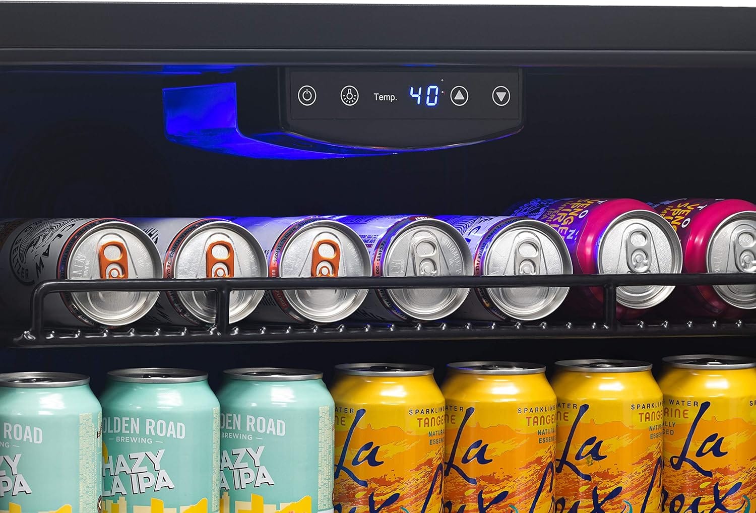 Newair 24" Built-in Beverage Fridge with Triple-Pane Glass, 177 Cans, Stainless Steel - Certified Refurbished