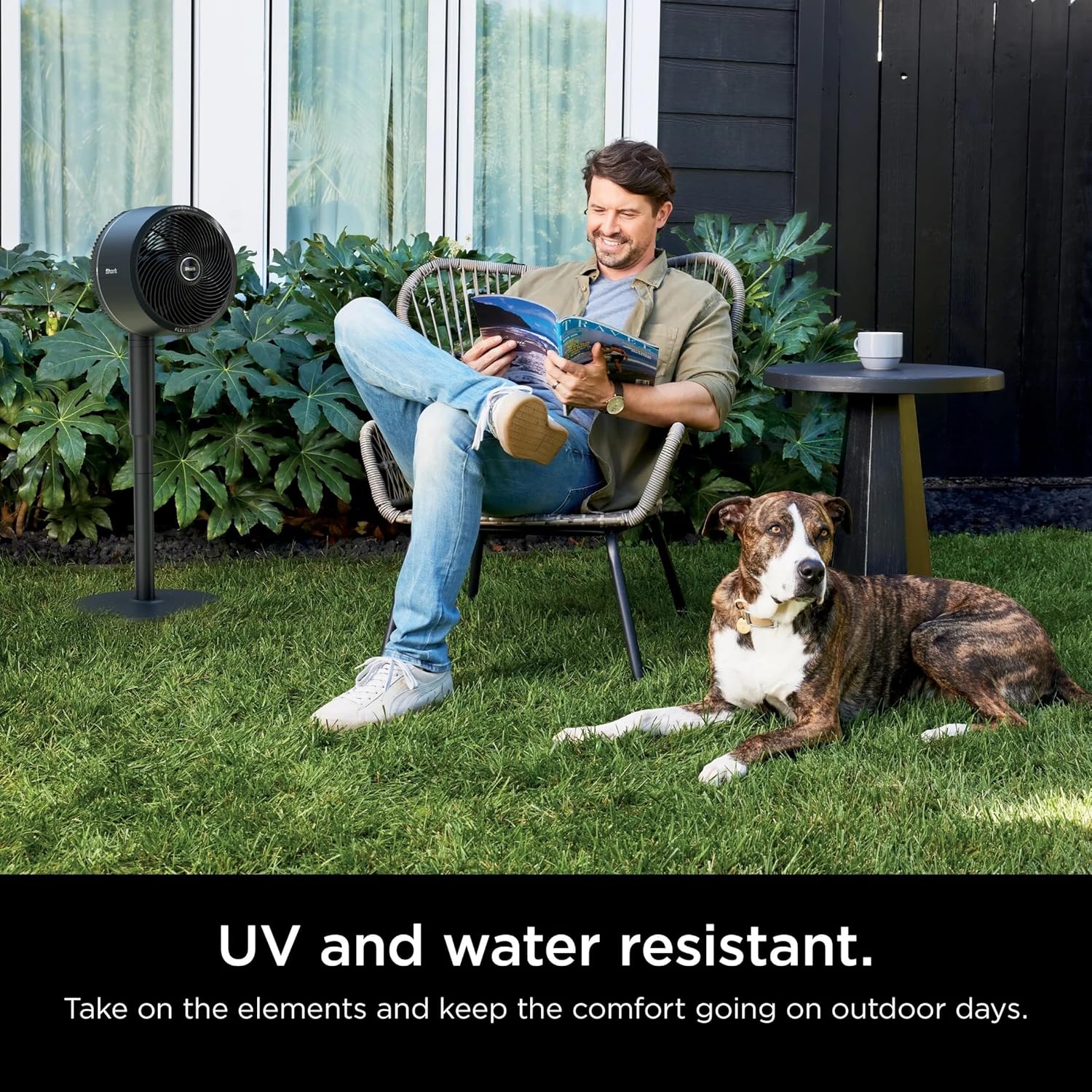 Shark FlexBreeze Indoor & Outdoor Fan with Pedestal & Tabletop, Portable, Remote, Quiet, Corded & Cordless, White - Open Box