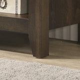 Willow & Hearth Benito Dark Dusty Brown 70"W TV Stand with Open Shelves and Cable Management