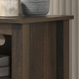 Willow & Hearth Benito Dark Dusty Brown 70"W TV Stand with Open Shelves and Cable Management