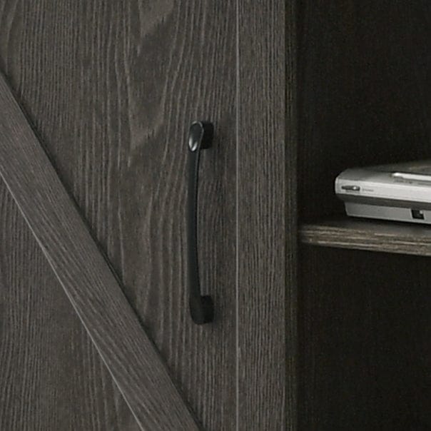 Willow & Hearth Salma Dark Gray 58"W TV Stand with 2 Open Shelves and 2 Cabinets