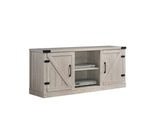 Willow & Hearth Salma Dusty Gray 58"W TV Stand with 2 Open Shelves and 2 Cabinets