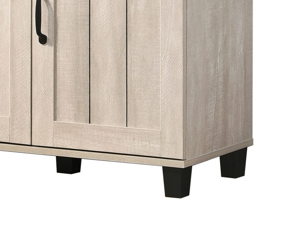 Willow & Hearth Corby 45"W Dusty Gray Oak Finish 3-Door Shoe Cabinet