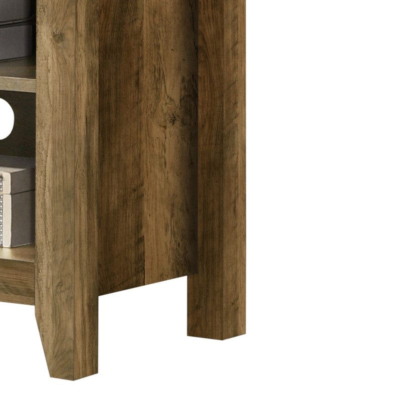 Willow & Hearth Benito Knotty Oak 70"W TV Stand with Open Shelves and Cable Management