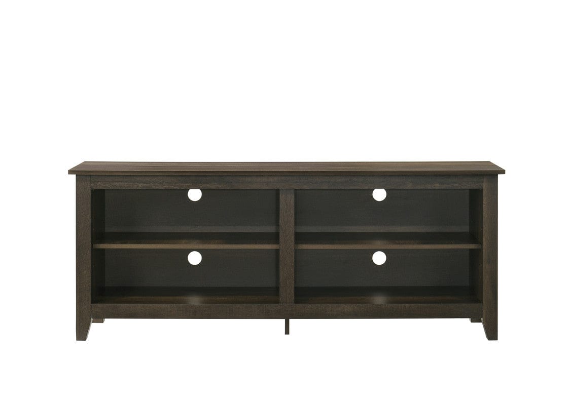 Willow & Hearth Trove 58" Wide Dark Dusty Oak Finish TV Stand with Open Shelves and Cable Management