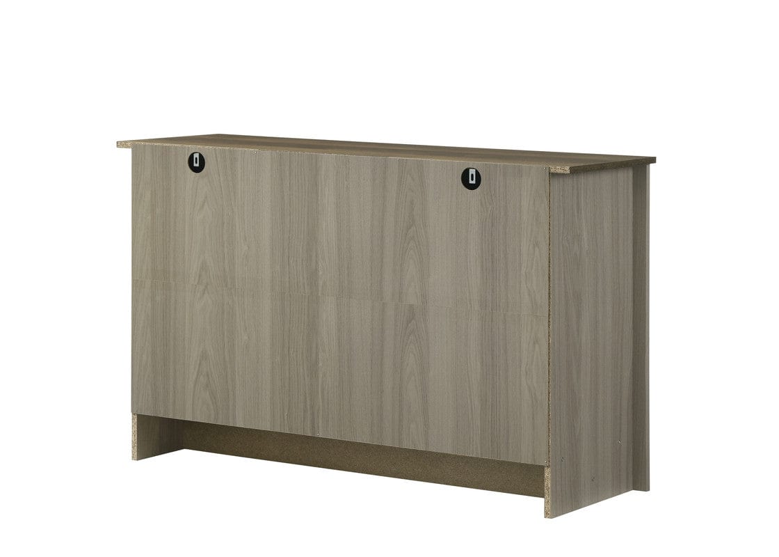 Willow & Hearth Nyla 47"W Gray Oak Console Table, Buffet Table, Sideboard with Shelves and Cabinet Doors