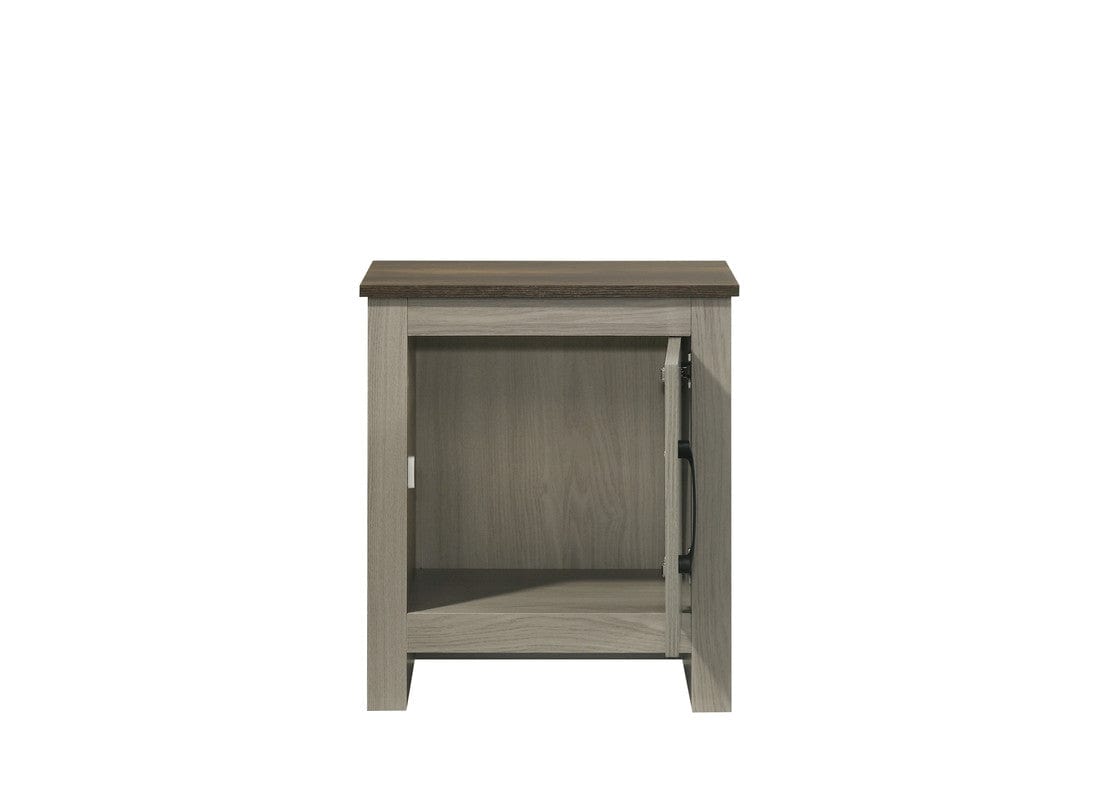 Willow & Hearth Nyla 16"W Gray Oak End Table, Side Table, Nightstand with Cabinet Door